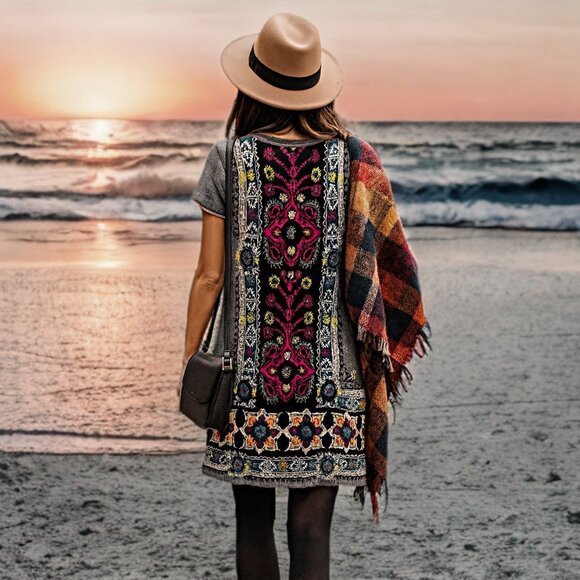 Anthropologie by Akemi + Kin Mini Sweater Dress Kaleidoscope Multicolor Floral - Picture 5 of 13